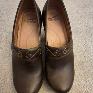 Dansko Women's Brown Leather Clogs